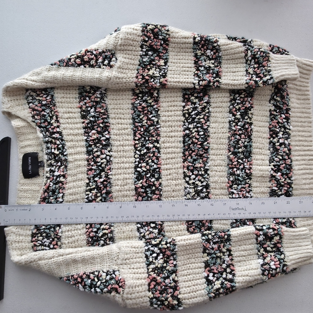 Anthropologie La Fee Verte Confetti Striped Sweater Boho Cottagecore Knit Small - Picture 9 of 12
